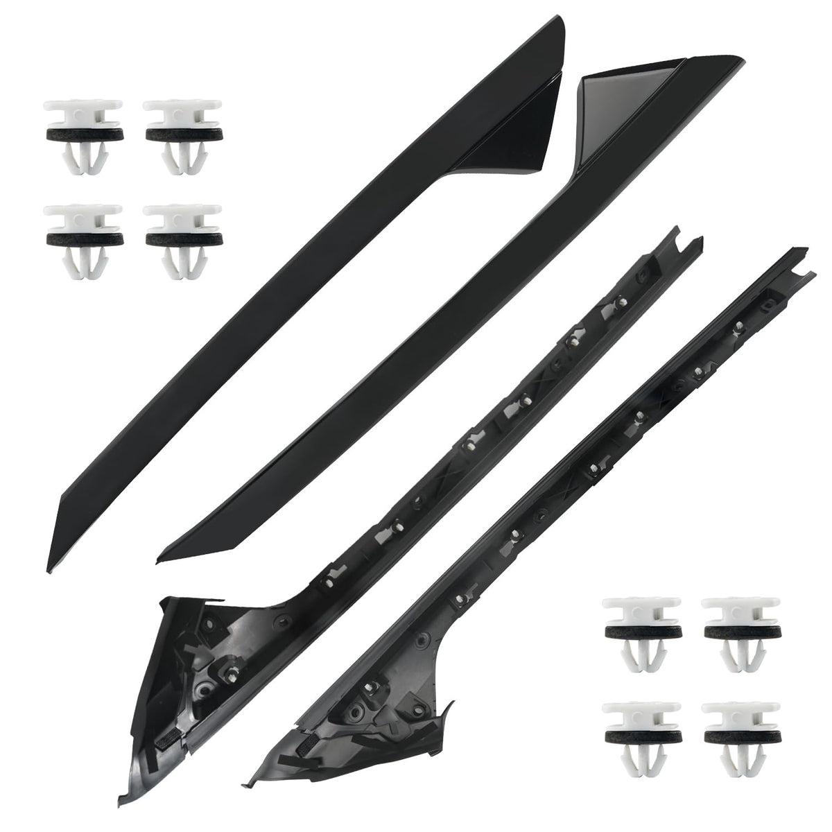 BELKEBIR front view of full A-pillar trim kit showing fit and appearance