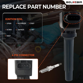 BELKEBIR ignition coil side profile highlighting robust construction and plug fitment