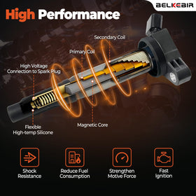 BELKEBIR coil installed in engine bay demonstrating direct-fit replacement