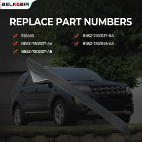 BELKEBIR A-pillar installed on Explorer windshield illustrating proper seal