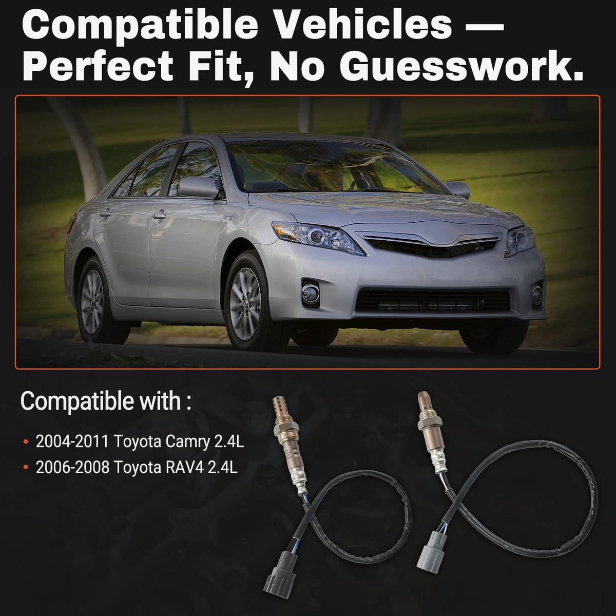 BELKEBIR oxygen sensor installed under a Camry 2.4L hood ensuring accurate engine feedback