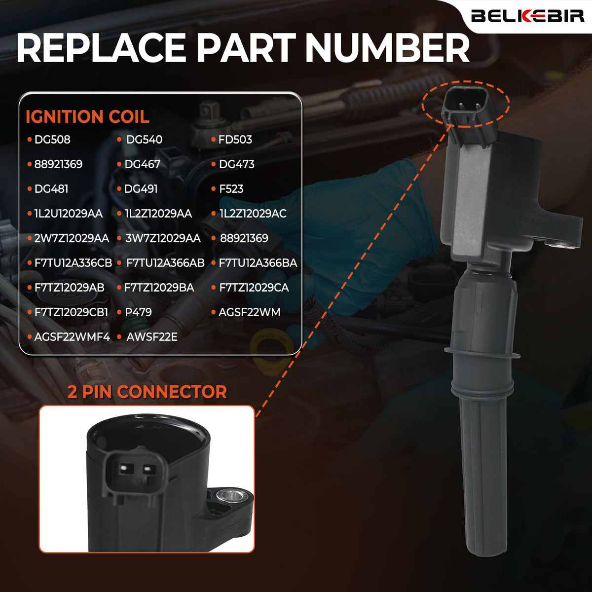 BELKEBIR iridium spark plug detail highlighting electrode for longer service life