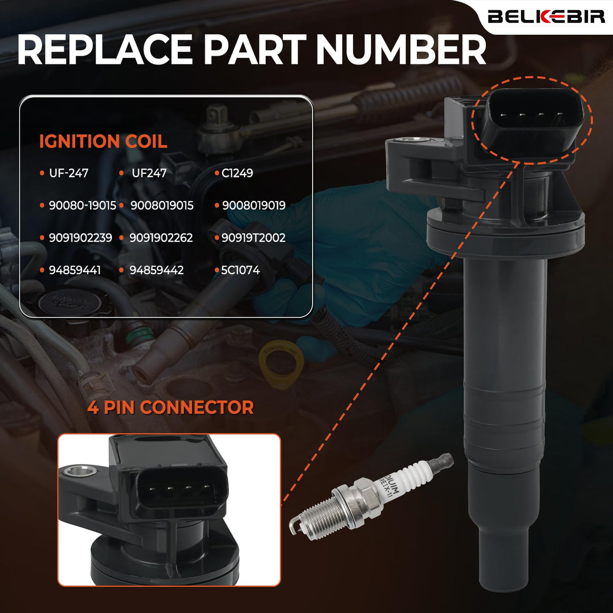 BELKEBIR iridium spark plug tip macro, precise electrode for long-lasting spark benefit