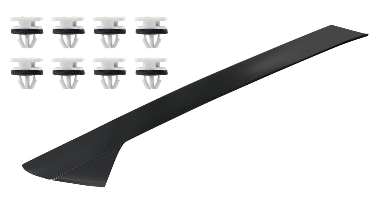 BELKEBIR left A-pillar molding front view showing clean OEM-style fit