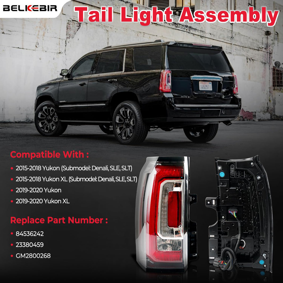 BELKEBIR left taillight rear connector detail for quick plug-and-play benefit