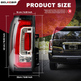 BELKEBIR left taillight illuminated at night showing bright brake visibility