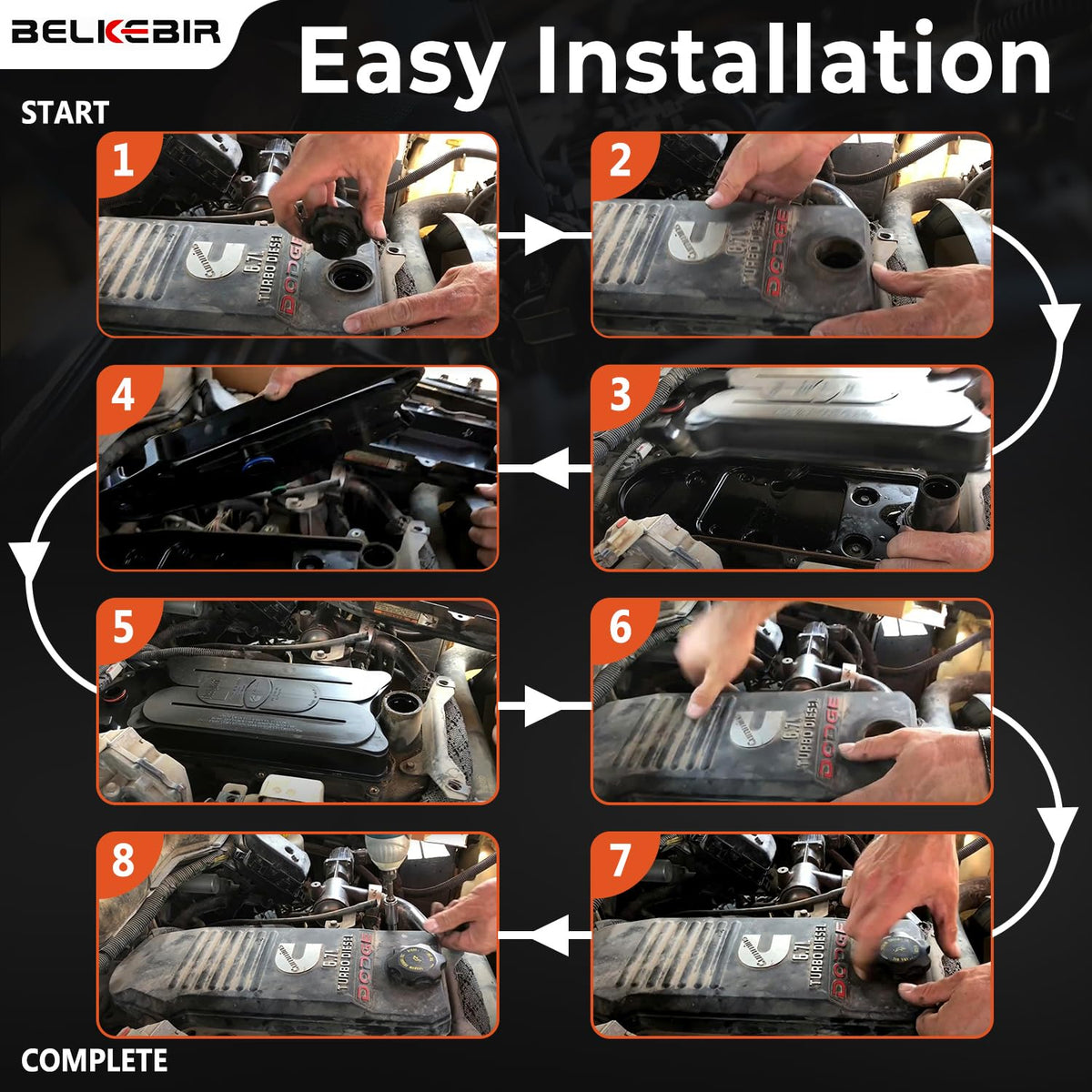 BELKEBIR filter being installed in a garage showing DIY ease