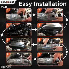 BELKEBIR filter being installed in a garage showing DIY ease