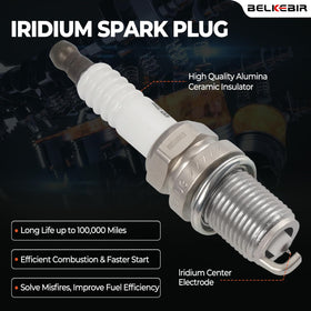 BELKEBIR spark plugs beside ruler showing exact size for correct fitment