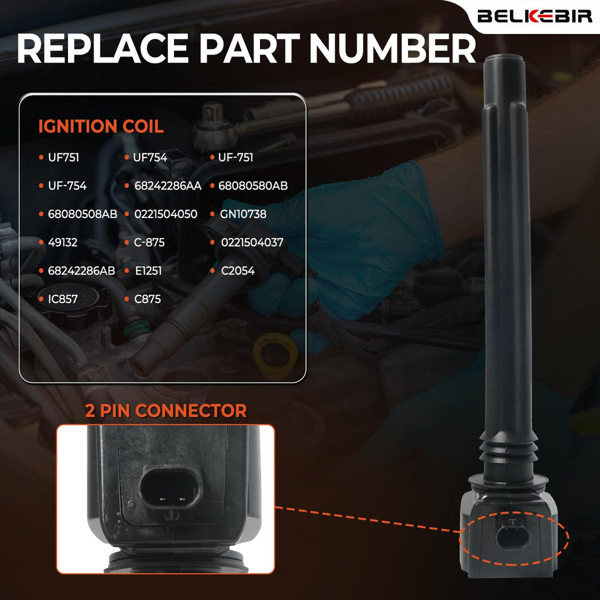 BELKEBIR iridium spark plug close-up showing electrode detail and durability advantage