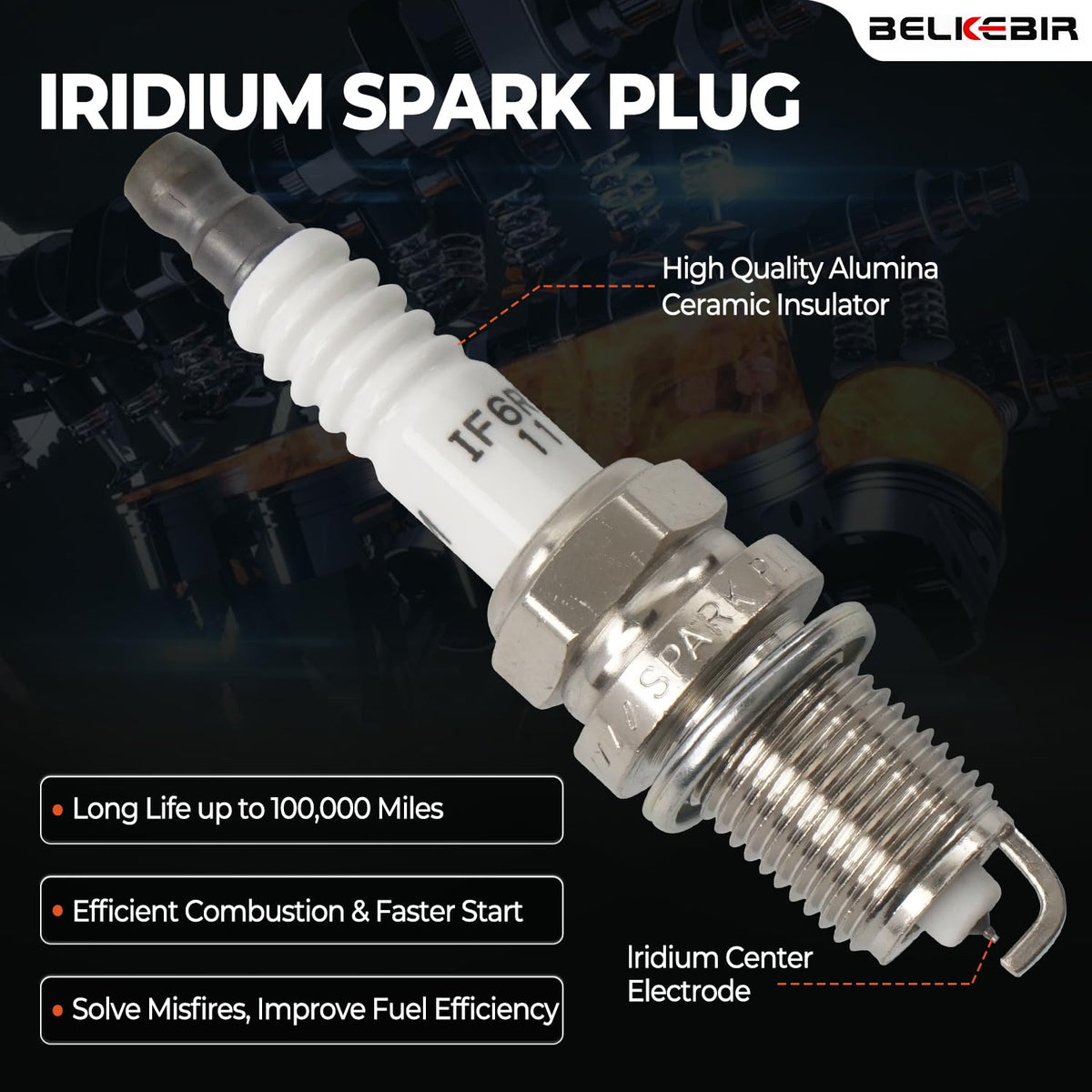 BELKEBIR spark plug thread and gap detail highlighting proper fit and seal