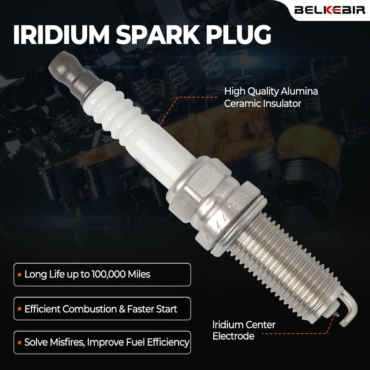 BELKEBIR spark plug threads and gasket close-up ensuring correct sealing and fit