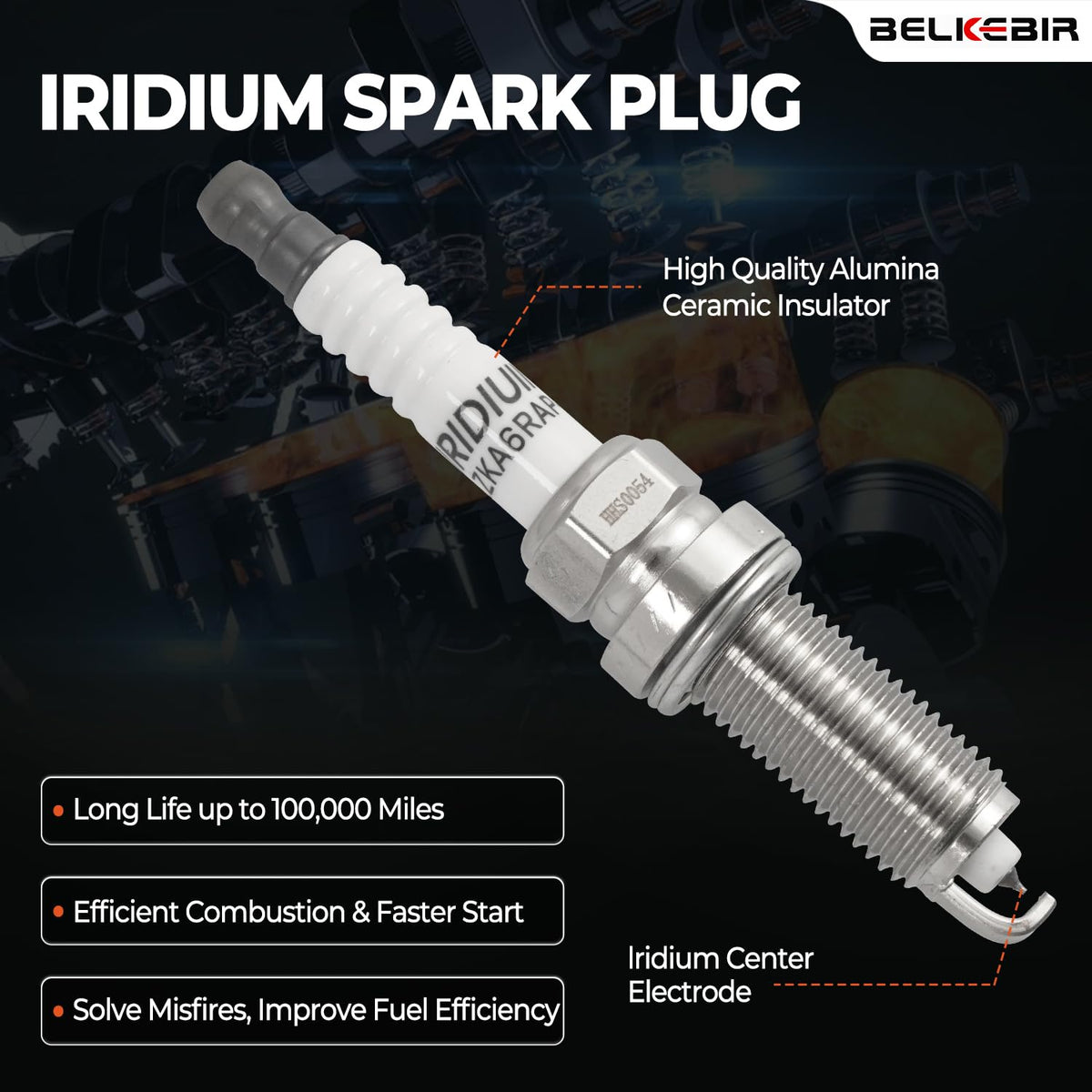 BELKEBIR spark plug thread and gasket detail ensuring secure seal and dependable ignition