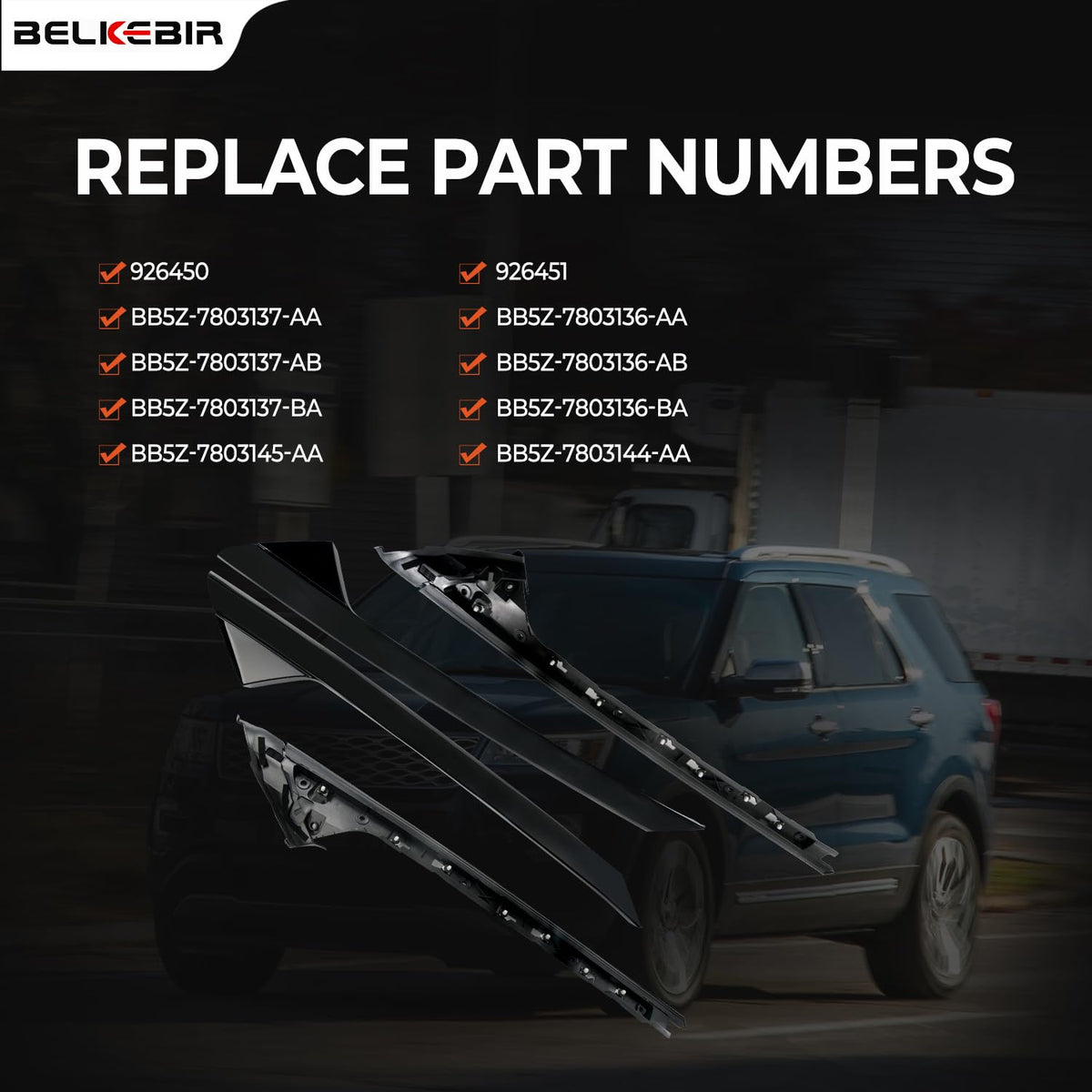 BELKEBIR textured matte finish detail resisting UV fade and matching OEM look