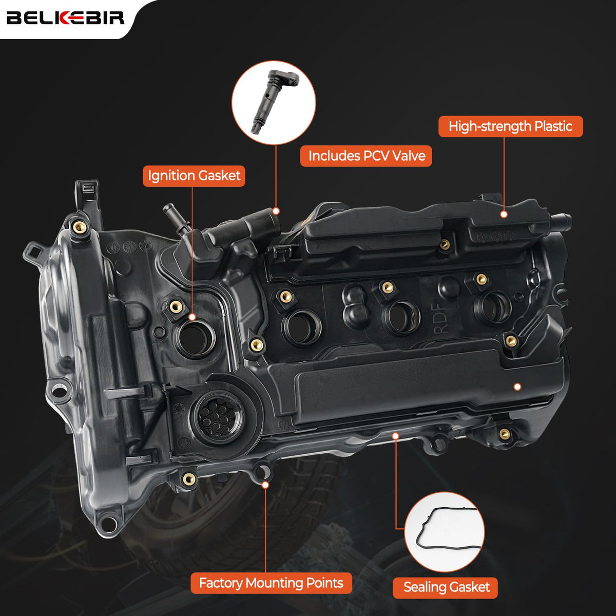 BELKEBIR valve cover next to ruler for scale, confirms correct dimensions