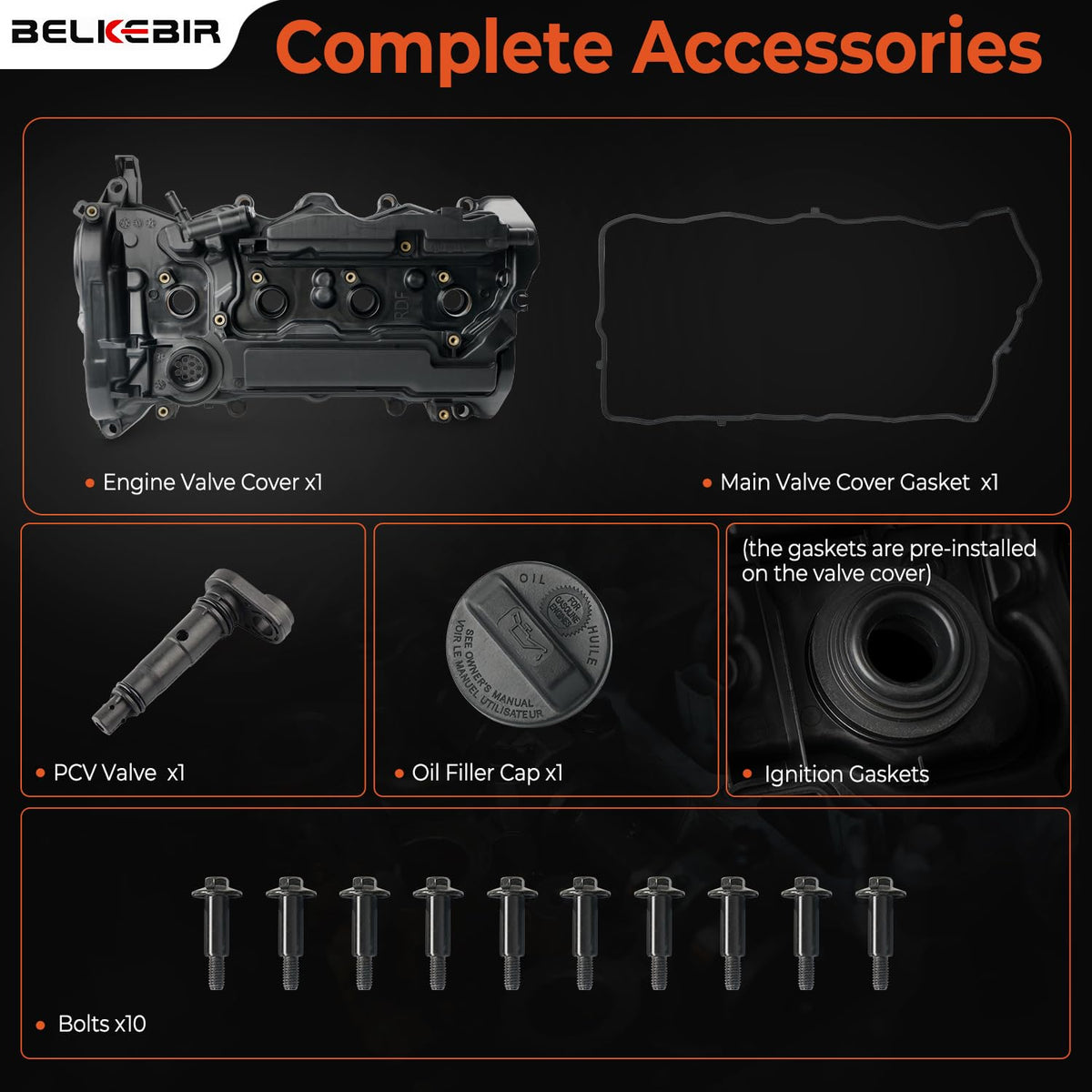 BELKEBIR valve cover in a garage setting, simplifies DIY installation