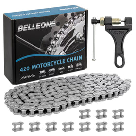 Belleone 420 chain front packaging showing kit contents for easy selection