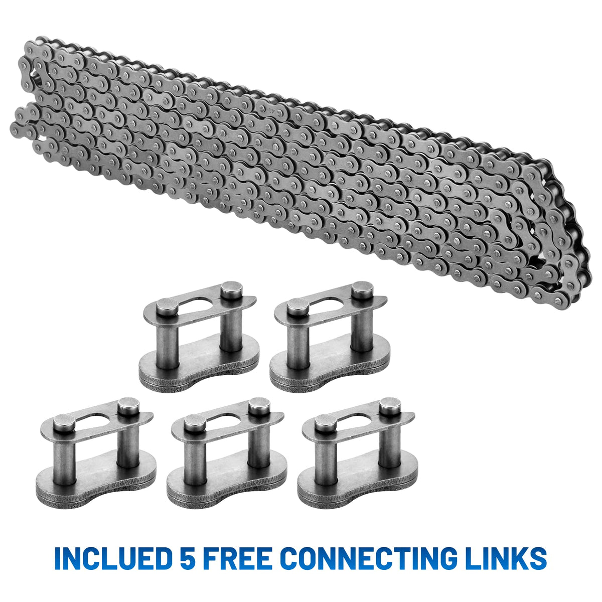 Belleone cut chain end exposing 40Mn steel grain for strength verification
