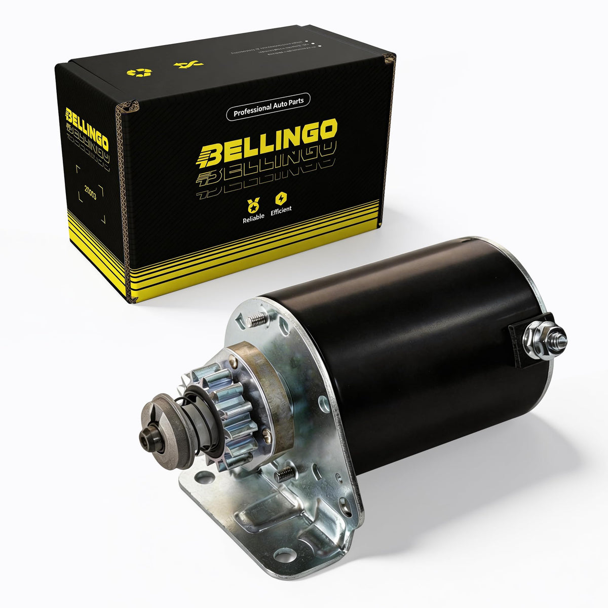 BELLINGO starter front view showing full assembly and robust housing benefit quick replacement