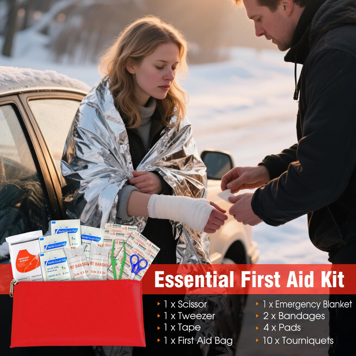 Beloskida first aid kit contents laid out offering quick access to basic care