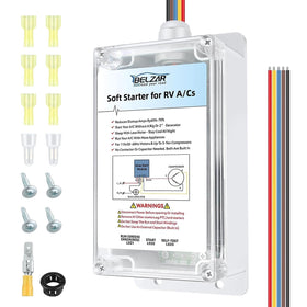 BELZAR soft start front view showing compact unit and secure casing benefit reliability