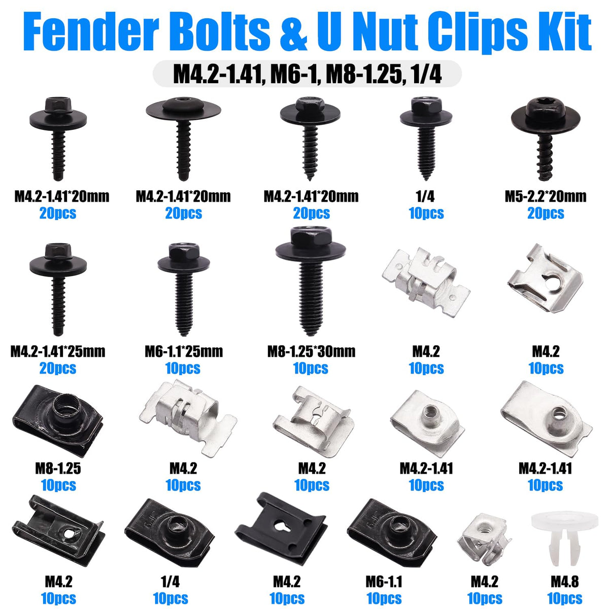 Bemaka assorted fasteners spread on table showing variety and repair readiness