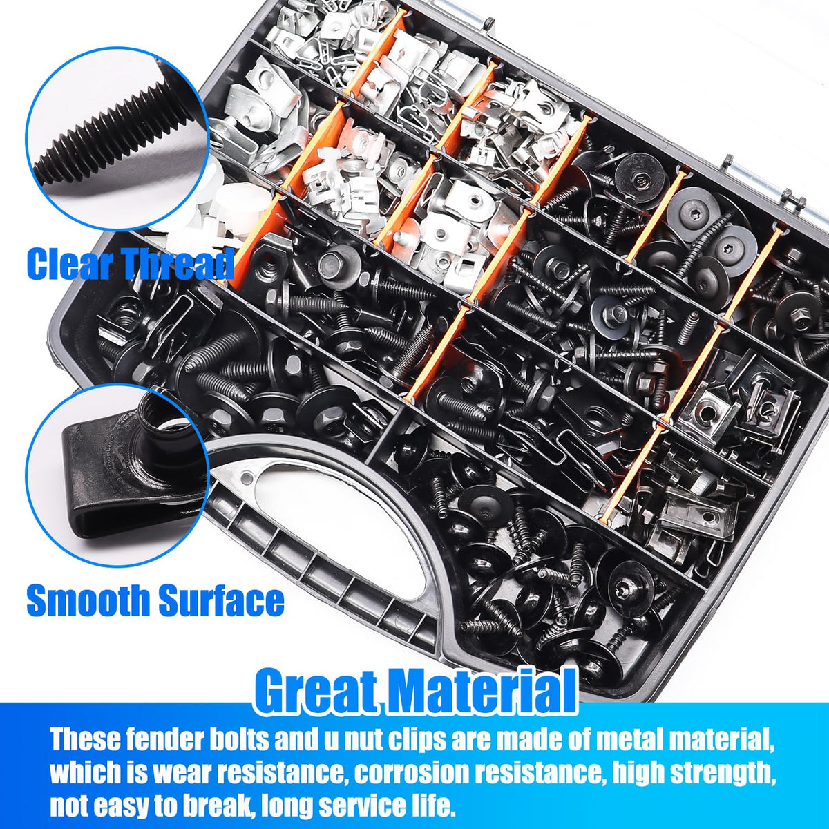 Bemaka metal U-nut clip detail showing secure fit for panel mounting