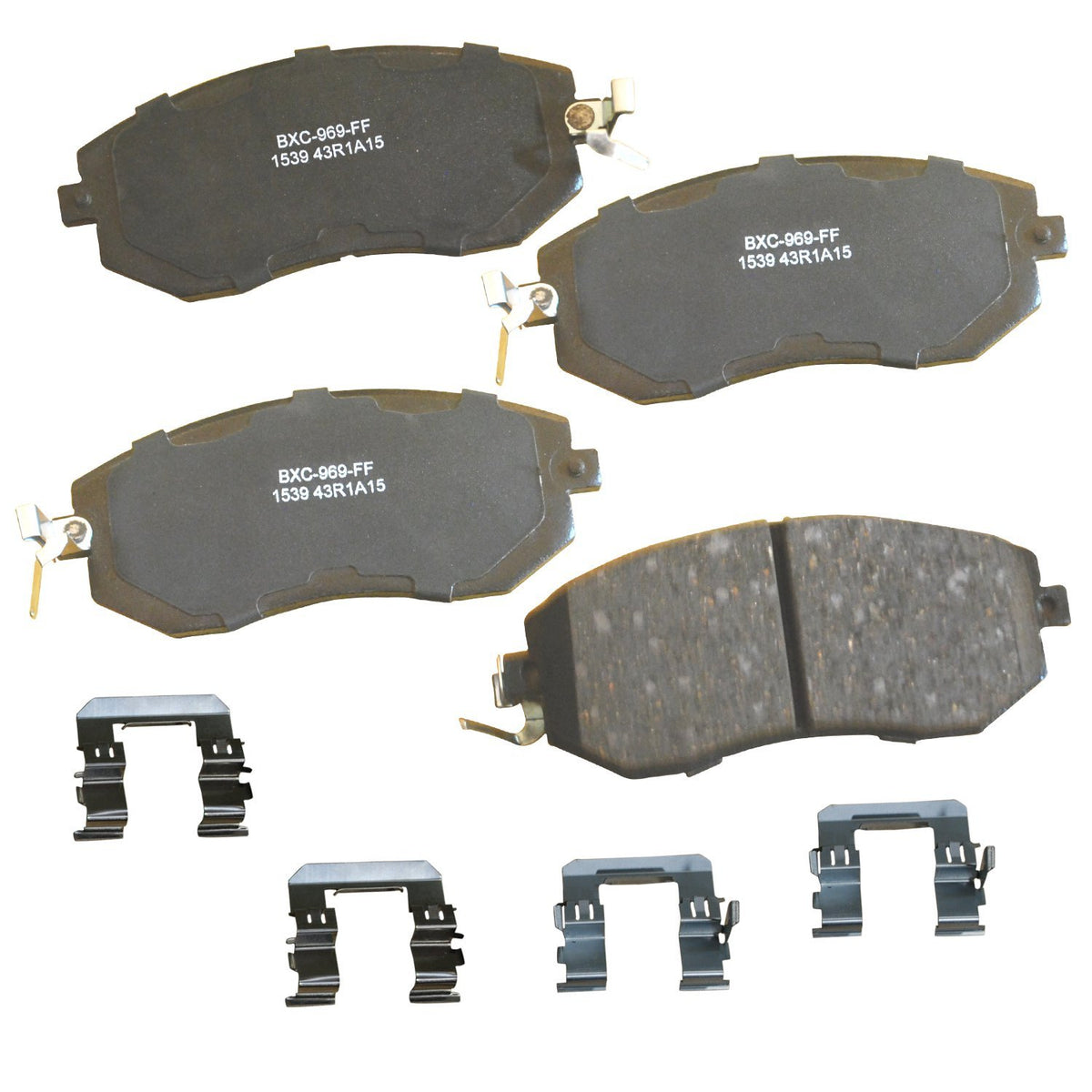 Bendix front pad face showing precise shape and OE fitment benefit