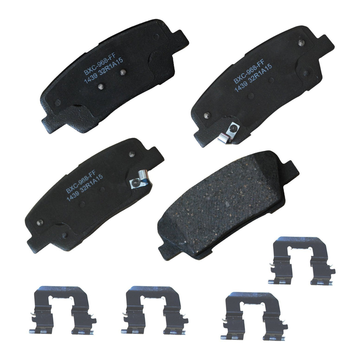 Bendix rear pads front view showing full kit and quick identification benefit