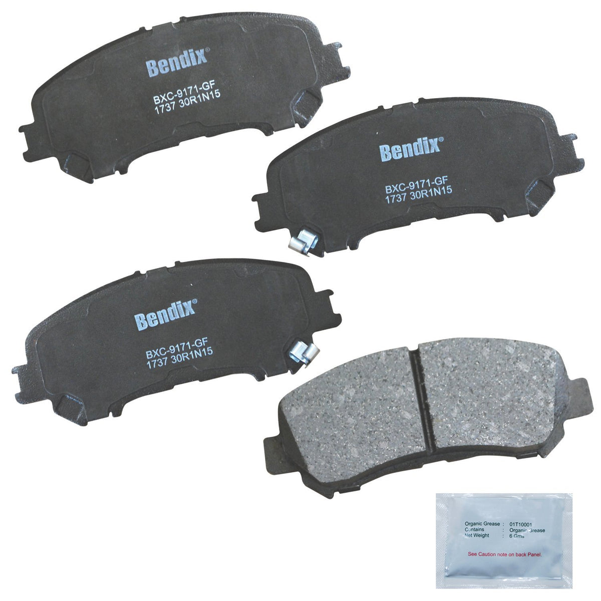 Bendix Priority1 packaging showing front pad kit and hardware for easy identification and purchase