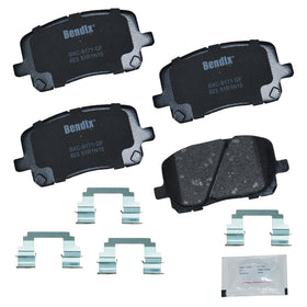 Bendix Priority1 front packaging showing complete pad set for quick identification and fit