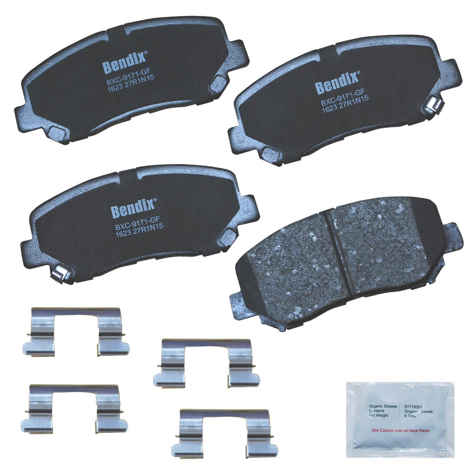 Bendix front packaging showing product and benefits, clear OE-fit labeling