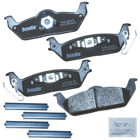 Bendix rear pads front view showing precise fit for quick replacement