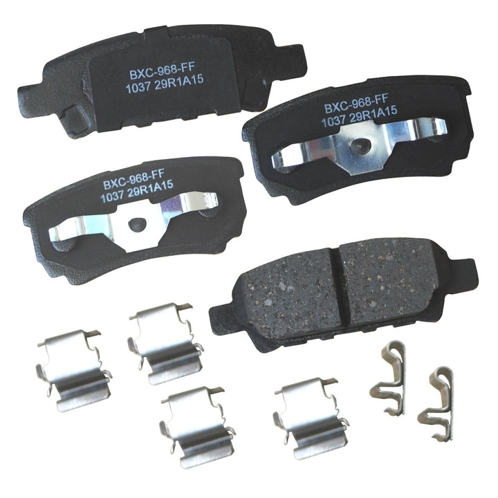 Bendix front packaging showing part SBC1037 and secure fit benefits