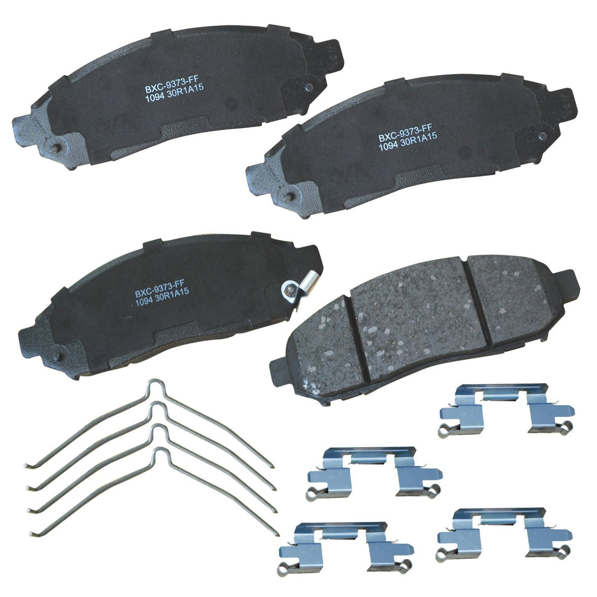 Bendix front view of SBC1094 pads showing packaging and fitment clarity for buyers