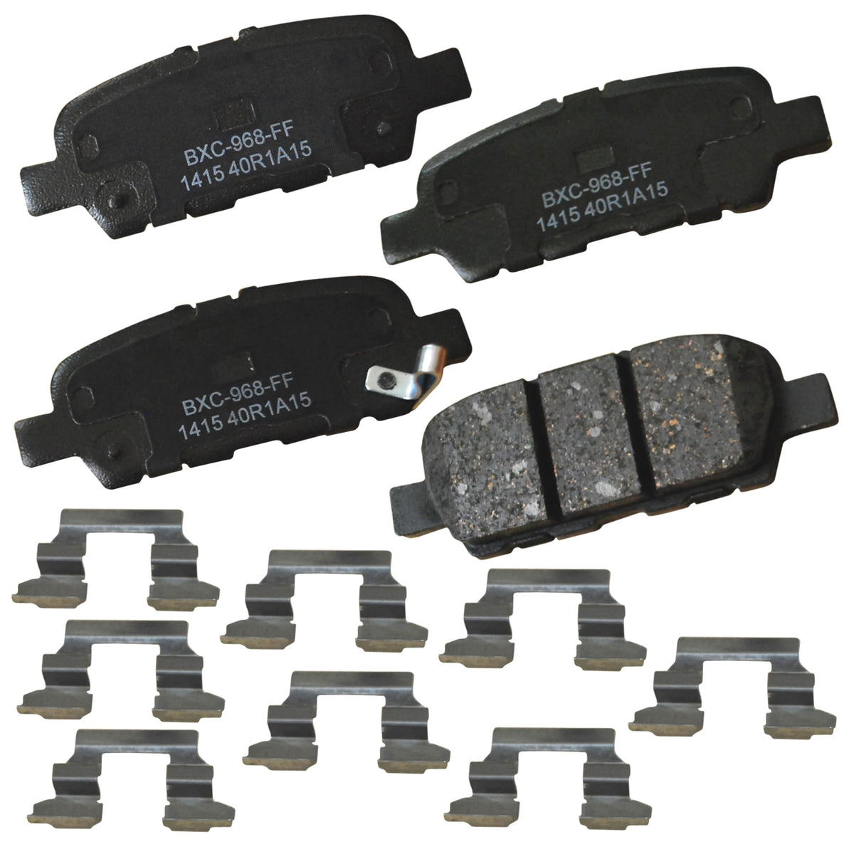 Bendix front packaging showing SBC1415 pads and clear part identification, shop-ready
