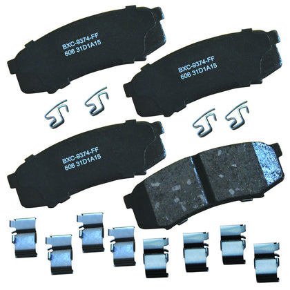 Bendix SBC606 front view of packaged rear brake pads showing fit and ready-to-install benefit