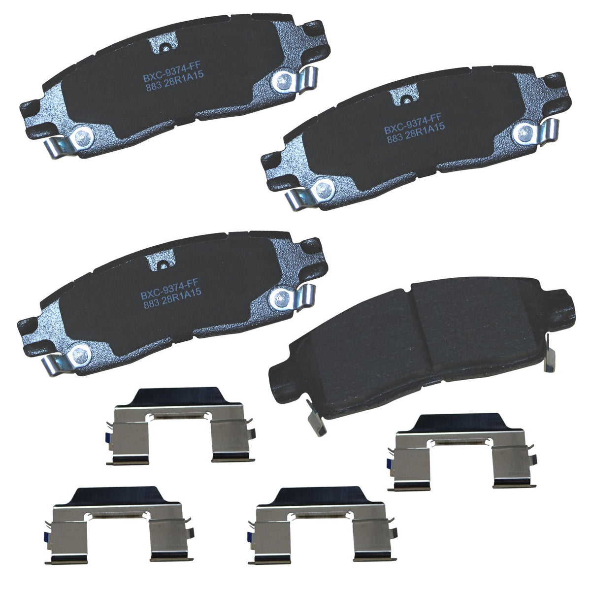 Bendix SBC883 front packaging showing part label and fitment benefits