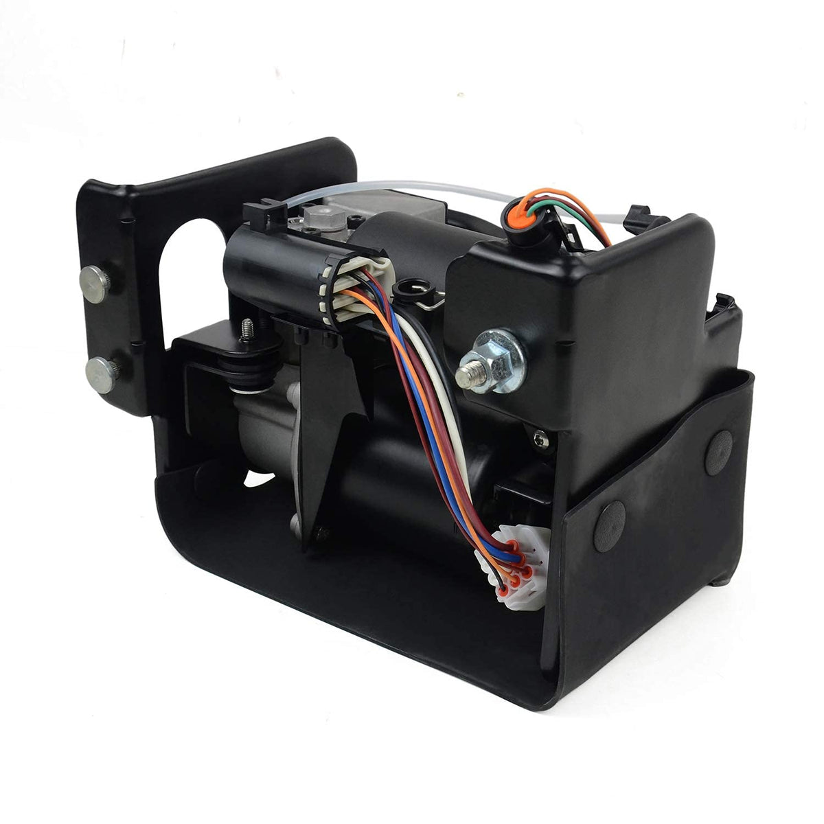 Benefast compressor installed under SUV demonstrating correct fit and restored ride