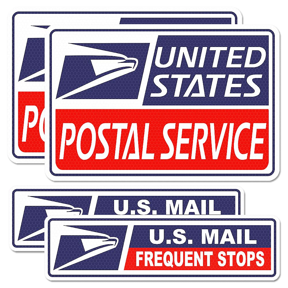 BENEKIY front view of four reflective mail delivery magnets showing colors and layout benefits