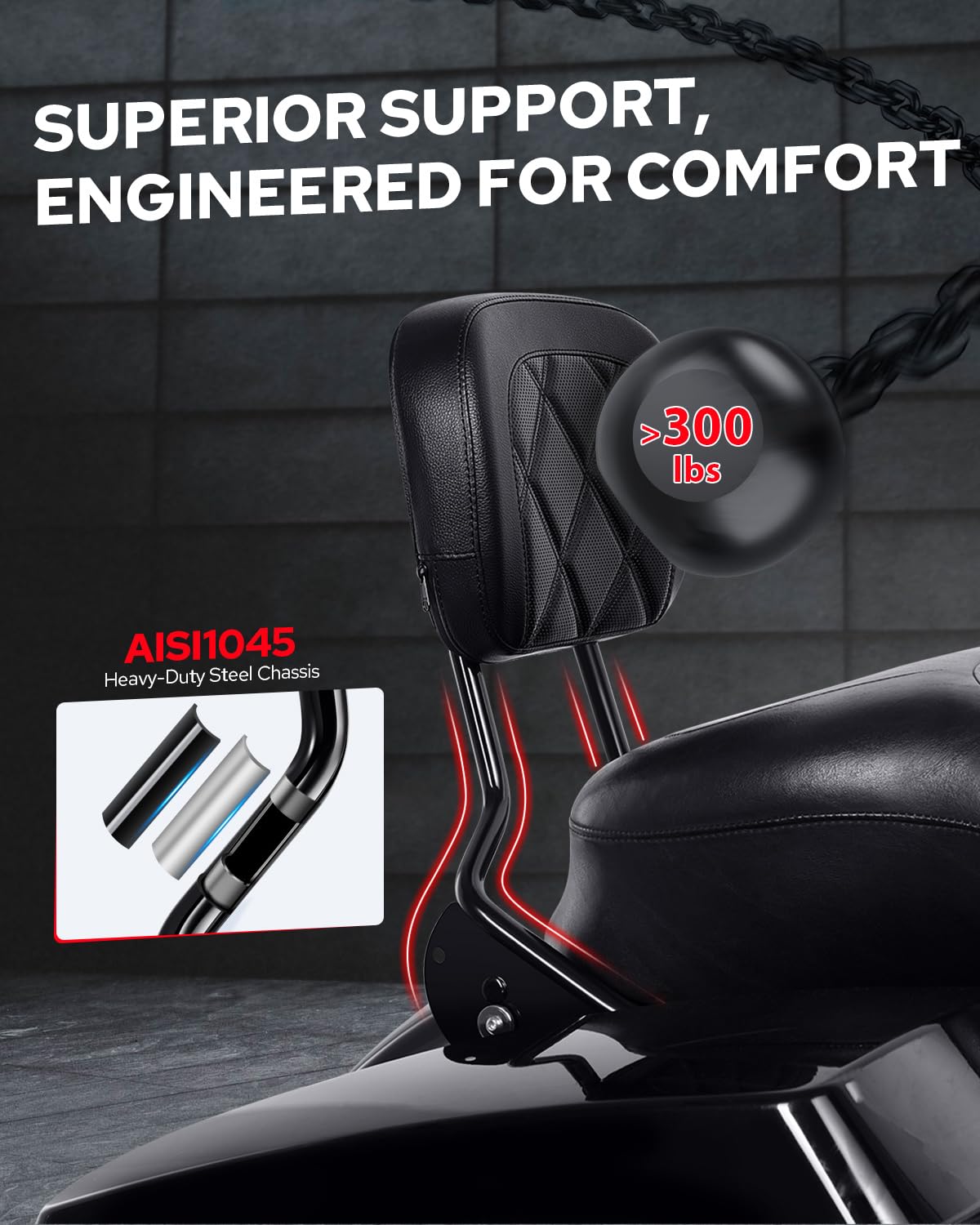 Benlari close-up of U-shaped foam demonstrating soft support for passenger lower back