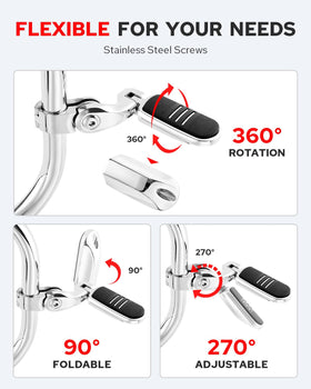 Benlari close-up of stainless-steel clamp showing durable construction and anti-slip benefit