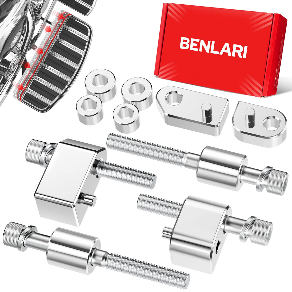 Benlari front assembly chrome showing complete extender kit and improved ergonomics
