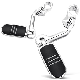 Benlari chrome front profile footpegs showing polished finish and extended support