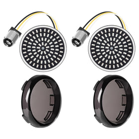 Benlari front view of two 2-inch rear turn signals showing compact shape and finish for easy upgrade