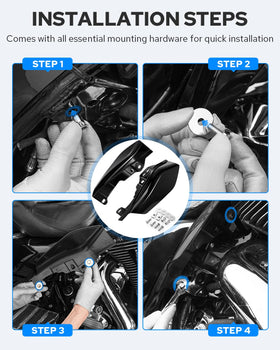 Benlari installed on a Street Glide side view reducing thigh heat and improving airflow