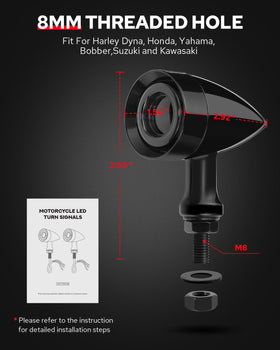 Benlari layout of M8 and M10 mounting adapters for flexible installation options
