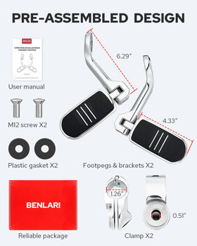 Benlari package contents with clamps screws gaskets showing easy installation benefit
