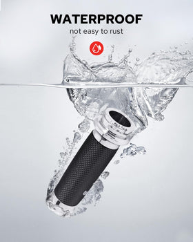 Benlari right grip showing 5mm throttle cable holes for easy cable routing