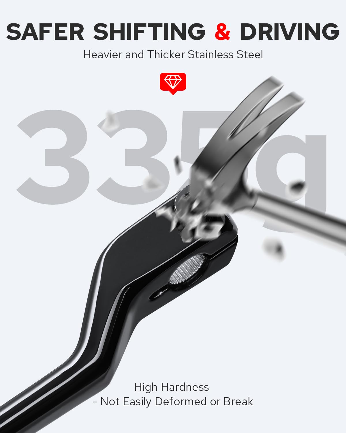 Benlari side profile of lever assembly showing sturdy stainless construction benefit